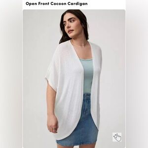 NWT Torrid Slub Hacci Open Front Cocoon Cardigan  - Cloud Dancer 3x
